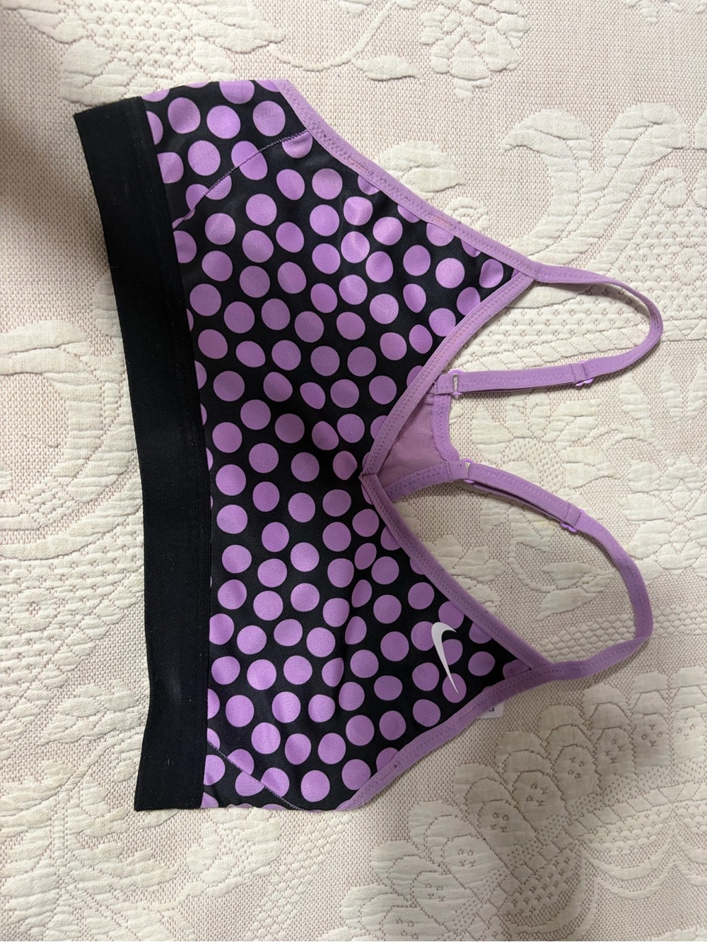 Nike Purple Polka Dot Sports Bra Medium